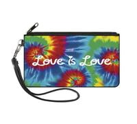 Buckle-Down Wallet, Zip Clutch, Love is Love Quote BD Tie Dye White, Canvas, Multicolor, 8 Inches x 5 Inches, Casual