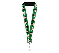 Buckle-Down Warner Bros. Animation Lanyard, The Powerpuff Girls Buttercup Face Close Up Green, Elastic, Green, 22" x 1"