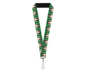 Buckle-Down Warner Bros. Animation Lanyard, The Powerpuff Girls Buttercup Face Close Up Green, Elastic, Green, 22" x 1"