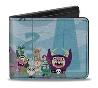 Buckle-Down Warner Bros. Animation Wallet, Bifold, Fosters Home For Imaginary Friends Group Pose Blues, Vegan Leather, Black, 4.0" x 3.5", Casual