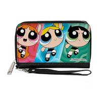 Buckle-Down Warner Bros. Animation Wallet with Zip, The Powerpuff Girls Action Pose Blocks, Multicoloured, Vegan Leather, Multicoloured, 7.5 x 4.5 inches, Casual
