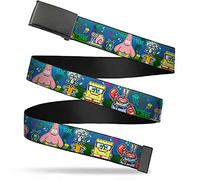 SpongeBob SquarePants Men's Buckle-Down Web Belt Spongebob, Multicolor, 1.25" Wide-Fits up to 42" Pant Size