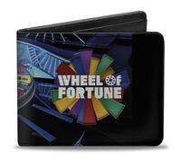 Buckle-Down Wheel of Fortune Wallet, Bifold, Wheel of Fortune Vivid Wheel and Logo, Vegan Leather