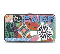 Buckle-Down Wheel of Fortune Wallet, Hinged, Wheel of Fortune Id Like to Buy a Vowel Collage Multi Color, Vegan Leather