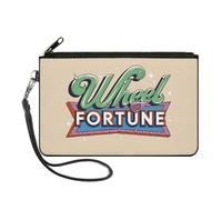 Buckle-Down Wheel of Fortune Wallet, Zip Clutch, Wheel of Fortune Retro Title Beige Multi Color, Canvas, Multicolor, L, Casual