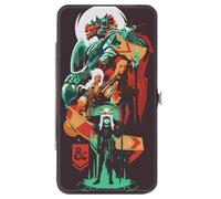 Buckle-Down Wizards of the Coast Wallet, Hinged, Dungeons and Dragons Character Collage Brown Multi Color, Vegan Leather
