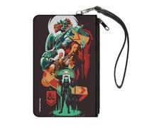 Buckle-Down Wizards of the Coast Wallet, Zip Clutch, Dungeons and Dragons Character Collage Brown Multi Color, Canvas, Red, L, Casual