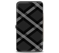 Buckle-Down Women's Buffalo Plaid Hinge Wallet, 7" x 4", Vegan Leather & Stainless Steel, 2 Billfolds, 4 Card Slots, ID Window