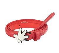 Buckle-Down womens Disney Belt, Mickey Mouse Hand, Red Vegan Patent Leather Belt, Mickey Mouse, 0.5" Wide - Fits 35-41 Inches