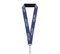 Buckle Down Women's Lanyard-1.0"-1965 Chevrolet Bowtie Blue/White Key Chain, Multicolor, One Size