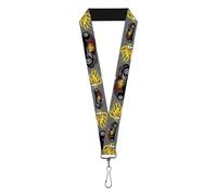 Buckle Down Women's Lanyard-1.0"-Hot Rod W/Flame Skull Key Chain, Multicolor, One Size