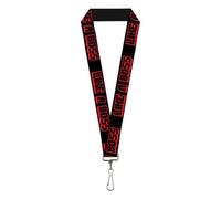 Buckle Down Women's Lanyard-1.0"-Like A Boss Black/red Key Chain, Multicolor, One Size