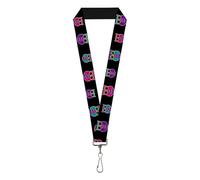 Buckle Down Women's Lanyard-1.0"-Owls Black/Fuchsia/Purple/Turquoise Key Chain, Multicolor, One Size