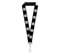 Buckle Down Women's Lanyard-1.0"-Route 66 Highway Sign Repeat Black/White Key Chain, Multicolor, One Size