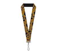 Buckle-Down Women's Scooby Doo Stacked Close-up Black - 1 Inch Lanyard Key Chain, Multicolor, One Size UK