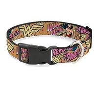 Buckle-Down Wonder Woman Strength & Power Plastic Clip Collar, Small/9-15