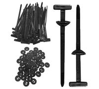 Buckle for Cable Ties - 100 Units | Nylon Self-Locking Brackets for Bridles | Black Multi-purpose Cable Ties for Electrical Wiring Management, Organization, Outdoor and Interior, Re Fixation