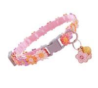 Buckle Kitten Collar - Polyester, Adjustable Cat Collar Detachable Bell Soft Lightweight | Cute Flower Design Safe Breakaway Pet Neck Strap For Cats, Kittens, Small Dogs, Daily Wear