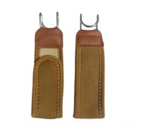 Buckle-Less Belt Hook, 2-Pack Metal Elastic Waist Belt Clips 5.9 Inch, Invisible Adjustable Fasteners For Trousers Jeans Outdoor Wear(Brown)
