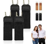 Buckle-Less Belt Hooks, Tactical Metal Hook Elastic Belt,Stretch No Buckle Closure Hooks Jeans,Adjustable Magic Tape No Buckle EDC Band for Man Women (Black-4PCS)