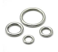 Buckle Metal Rings,Rings Buckle,Stainless Steel Spring Gate O Ring Openable Keyring Bag Strap Buckle Trigger Snap Clasp Clip Connector DIY Accessories(4.0 x 35mm)