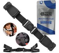 Buckle Protector for Child car seat, 1 Piece, in Black, 21 cm Total Length with Buckle, Adjustable Length, for attaching to Chest Straps up to 35 mm Wide, seat Belt Clip, Buckle Protection