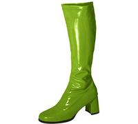 Buckle Shoes - (BS12733 New Ladies Womens Fancy Dress Party GO GO Boots 1960s & 1970s Retro (8 UK, Lime Green)
