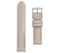 Buckle & Stitch 20mm Silicone Watch Strap | Compatible with Omega x Swatch MoonSwatch Mission to Saturn | Tan Beige | Soft Rubber Replacement Band | Mens Ladies | Curved Ends (20 mm, Beige)