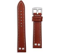 Buckle & Stitch 22mm Medium Red Brown Pilot Leather Aviator Watch Strap