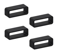 Buckle & Stitch Black Silicone Watch Strap Keepers - 16mm - Black 4 Pack Loops - Super Strong 1.5mm Thick Rubber Replacement Band Retainer Holders - Suitable for Watches and Smartwatches