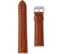 Buckle & Stitch Double Crocodile Grain Leather Watch Strap | 22mm Light Brown | Calf Leather Mens Ladies Replacement Dress Band | Alligator Croc Pattern | Spring Bars & Tool Included (22 mm, Tan)