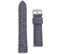 Buckle & Stitch Grey Genuine Wool Watch Strap | 18 mm | Natural Luxury Woven Fabric Band | Leather Lining | Men Ladies Replacement Gray Cloth Watchstrap | Spring Bars and Tool Included (Grey, 18mm)