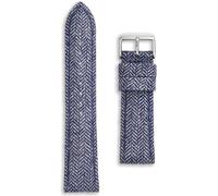 Buckle & Stitch Herringbone Tweed Watch Strap | 22 mm Blue | Luxury Woven Fabric Band | Leather Lining | Men Ladies Replacement Cloth Watchstrap | Spring Bars and Tool Included (Blue, 22mm)