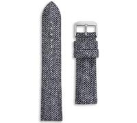 Buckle & Stitch Herringbone Tweed Watch Strap | 22 mm Gray | Luxury Woven Fabric Band | Leather Lining | Men Ladies Replacement Cloth Watchstrap | Spring Bars and Tool Included (Grey, 22mm)