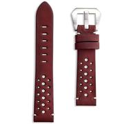 Buckle & Stitch Leather Rally Handmade Racing Strap | 20 mm Dark Brown | Replacement Vintage Perforated Rallye Style Watch Band | Spring Bars and Tool Included (20mm, Dark Brown)