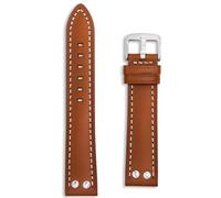 Buckle & Stitch Pilot Leather Aviator Watch Strap | 22 mm Light Brown | Flieger Rivet Military Style | Vintage WW2 Design | Riveted Ends | Spring Bars & Tool Included (22mm, Tan)