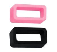 Buckle & Stitch Silicone Watch Strap Keeper Loops | 18mm Black & Pink | 2 Pack Multicolour | Replacement Band Retaining Holders | Soft Rubber Retainers (Black and Pink, 18 mm)