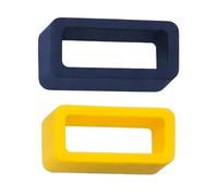 Buckle & Stitch Silicone Watch Strap Keeper Loops | 18mm Navy Blue & Yellow | 2 Pack Multicolour | Replacement Band Retaining Holders | Soft Rubber Retainers (Navy Blue and Yellow, 18 mm)