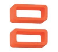 Buckle & Stitch Silicone Watch Strap Keeper Loops | 18mm Orange | 2 Pack | Replacement Rubber Watch Band Holders | Super Strong | 1.8mm Thick Wristwatch & Smartwatch Retainers (18 mm, Orange)