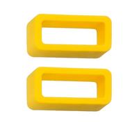 Buckle & Stitch Silicone Watch Strap Keeper Loops | 18mm Yellow | 2 Pack | Replacement Band Retaining Holders | Soft Rubber Retainers (Yellow, 18 mm)