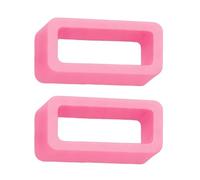 Buckle & Stitch Silicone Watch Strap Keeper Loops | 20mm Pink | 2 Pack | Replacement Rubber Watch Band Holders | Super Strong | 1.8mm Thick Wristwatch & Smartwatch Retainers (20 mm, Pink)