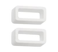 Buckle & Stitch Silicone Watch Strap Keeper Loops | 20mm White | 2 Pack | Replacement Rubber Watch Band Holders | Super Strong | 1.8mm Thick Wristwatch & Smartwatch Retainers (20 mm, White)