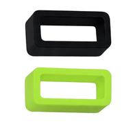Buckle & Stitch Silicone Watch Strap Keeper Loops | 22mm Lime Green & Black | 2 Pack Multicolour | Replacement Band Retaining Holders | Soft Rubber Retainers (Lime and Black, 22 mm)