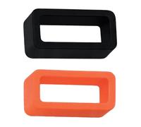 Buckle & Stitch Silicone Watch Strap Keeper Loops | 22mm Orange & Black | 2 Pack Multicolour | Replacement Band Retaining Holders | Soft Rubber Retainers (Orange and Black, 22 mm)