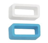 Buckle & Stitch Silicone Watch Strap Keeper Loops | 22mm White & Baby Blue | 2 Pack Multicolour | Replacement Band Retaining Holders | Soft Rubber Retainers (White and Light Blue, 22 mm)