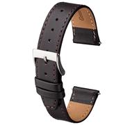 Buckle & Stitch Soft Genuine Leather Watch Strap | 16mm Dark Brown | Premium Replacement Band for Men and Women | Ladies Styles | Spring Bars and Tool Included (Dark Brown, 16mm)