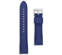 Buckle & Stitch Soft Silicone Diver Watch Strap | 18 mm Navy Blue | Waterproof Rubber Replacement Dive Watch Band | Spring Bars & Tool Included (Navy Blue, 18mm)