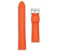 Buckle & Stitch Soft Silicone Diver Watch Strap | 24 mm Orange | Waterproof Rubber Replacement Dive Watch Band | Spring Bars & Tool Included (Orange, 24mm)