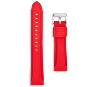 Buckle & Stitch Soft Silicone Diver Watch Strap | 24 mm Red | Waterproof Rubber Replacement Dive Watch Band | Spring Bars & Tool Included (Red, 24mm)