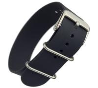 Buckle & Stitch Soft Silicone NATO Watch Strap | 18 mm Black | Single Pass Zulu Design | Waterproof Rubber | Slight Stretch | Smooth Feel | Polished Stainless Steel Fittings (18mm, Black)